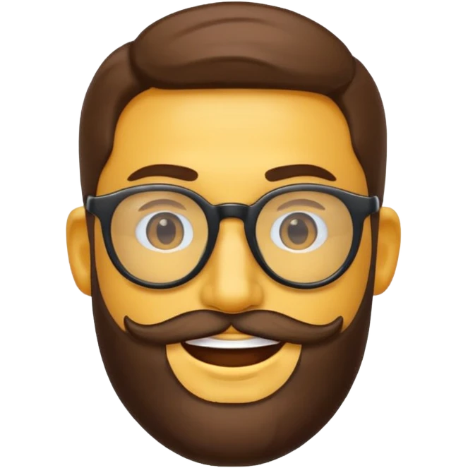 Quiero un emoji de un hombre pelado, con lentes y barba emoji