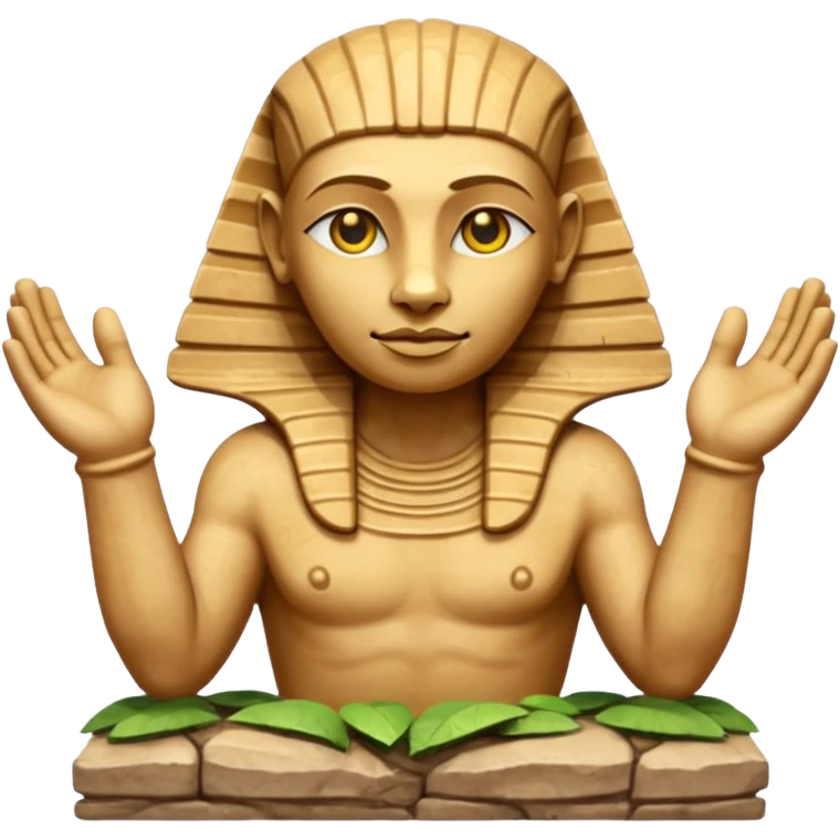 Emoji of sphinx with hands laying on front side emoji