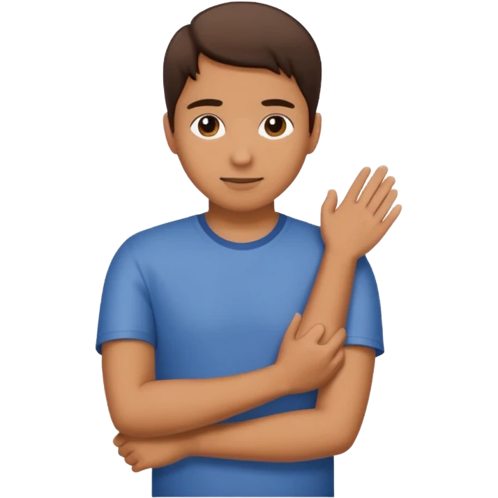 A Hand on placed on another persons shoulder zoomed in but you only see the one person and the hand on the shoulder which is coming from behind them like holding their shoulder  emoji