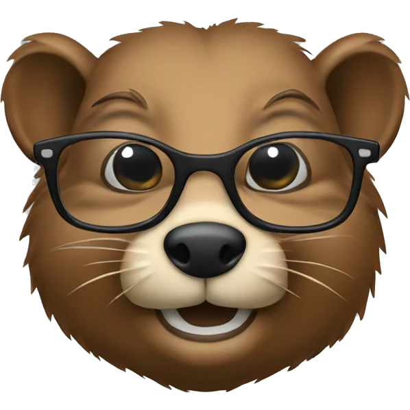 student beaver with glasses emoji