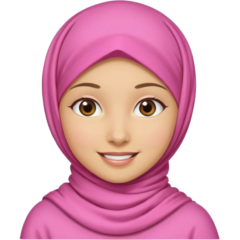 A medium light skin girl with pink hijab smile JANGAN KELIHATAN GIGI emoji