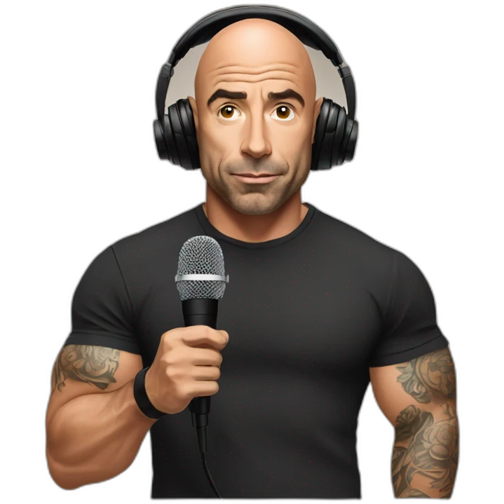 Joe Rogan podcast with a microphone emoji