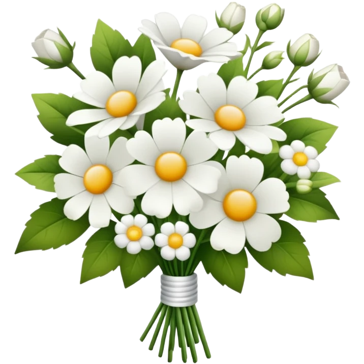 white bouquet of flowers  emoji