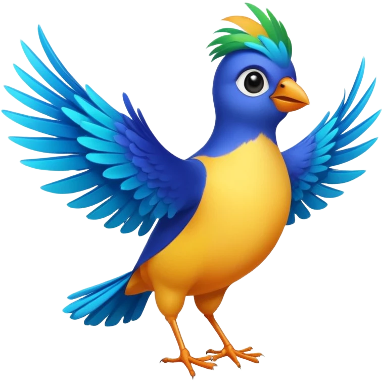 small bird dancing on air emoji