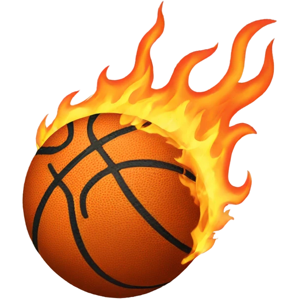 Basketball on fire emoji