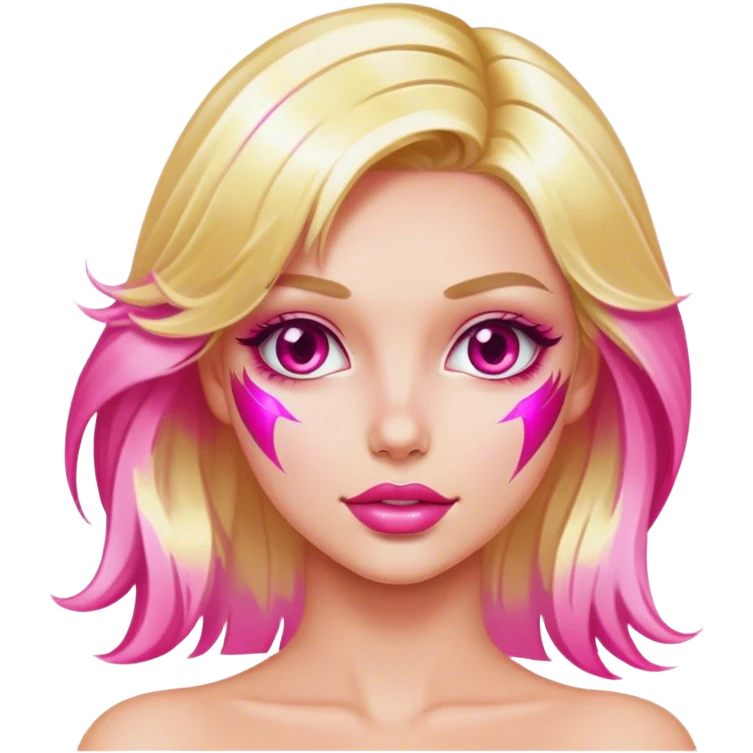 Sexy blonde with bright pink foils emoji