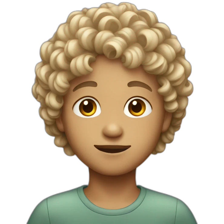 young boy with curly faded hair emoji