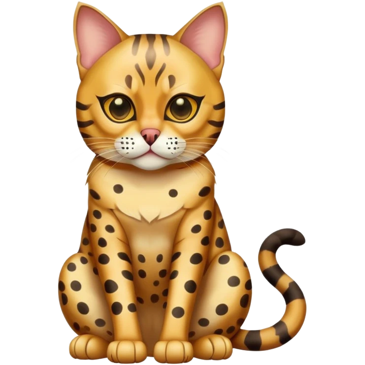Bengal cat full body sitting with a mask emoji