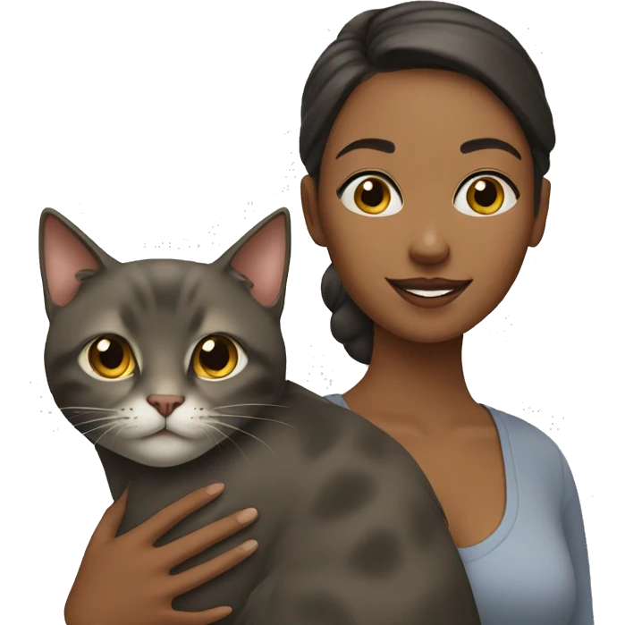 Woman and cat emoji