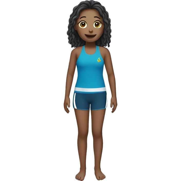 Girl swimming in sorts clothing  emoji