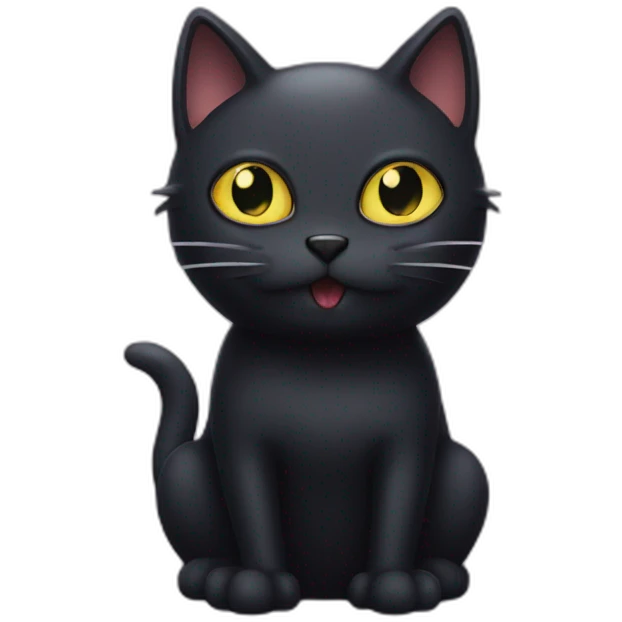 cursed black cat being weird liquid emoji