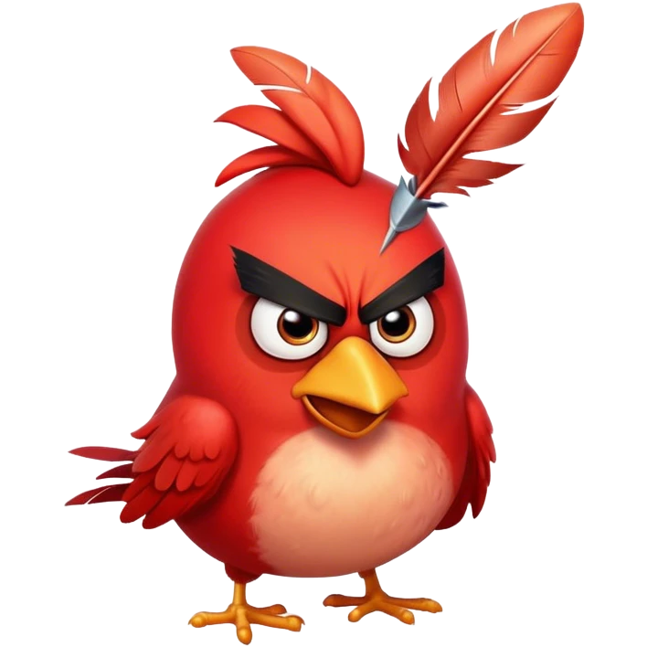 Red angry bird emoji