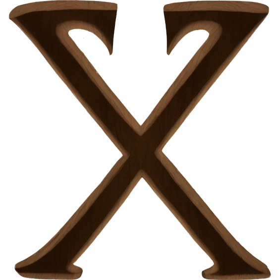 number "x2" carved on a wooden dice emoji