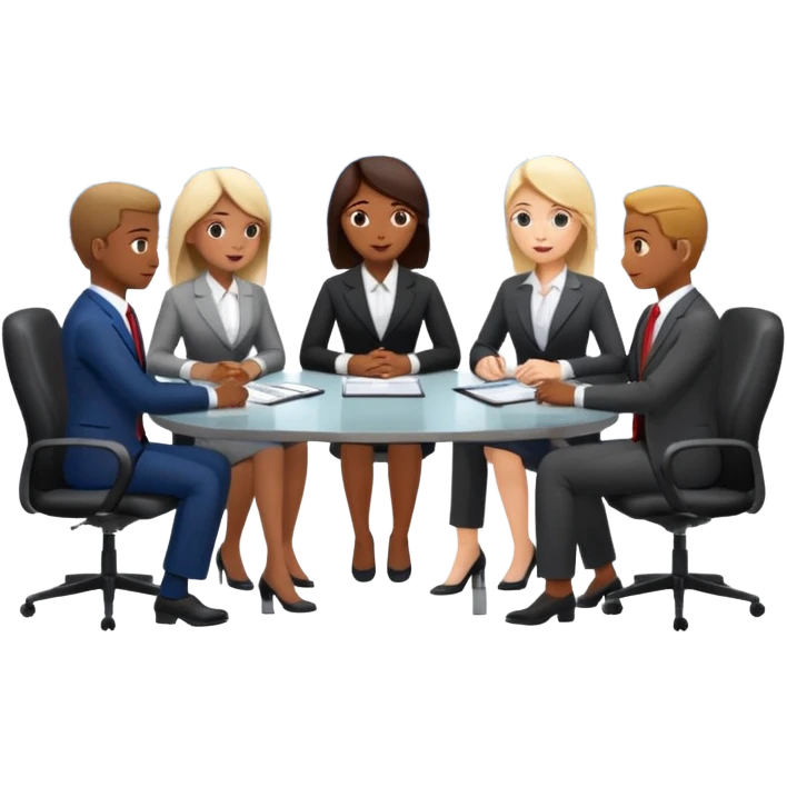 a group of coworkers in meeting room emoji