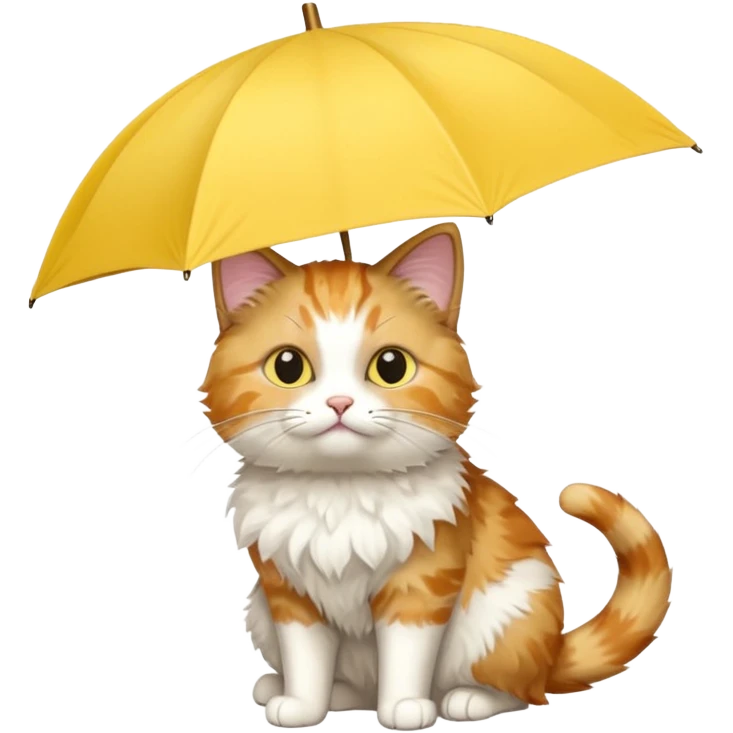 Cat with yellow umbrella emoji