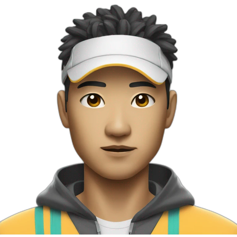 cyberpunk asian dude in tennis uniform emoji