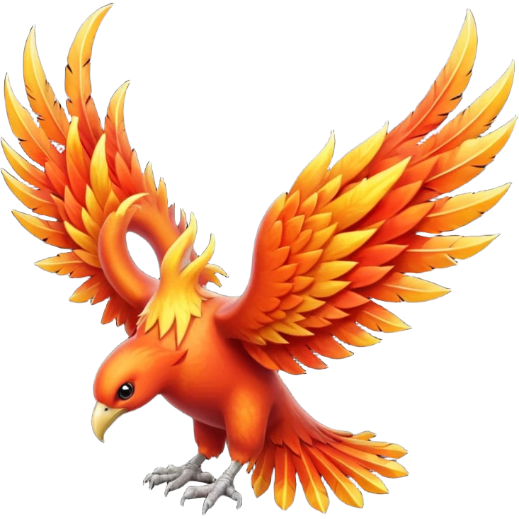 Pokemon legendary laranja and red crystal moltres emoji