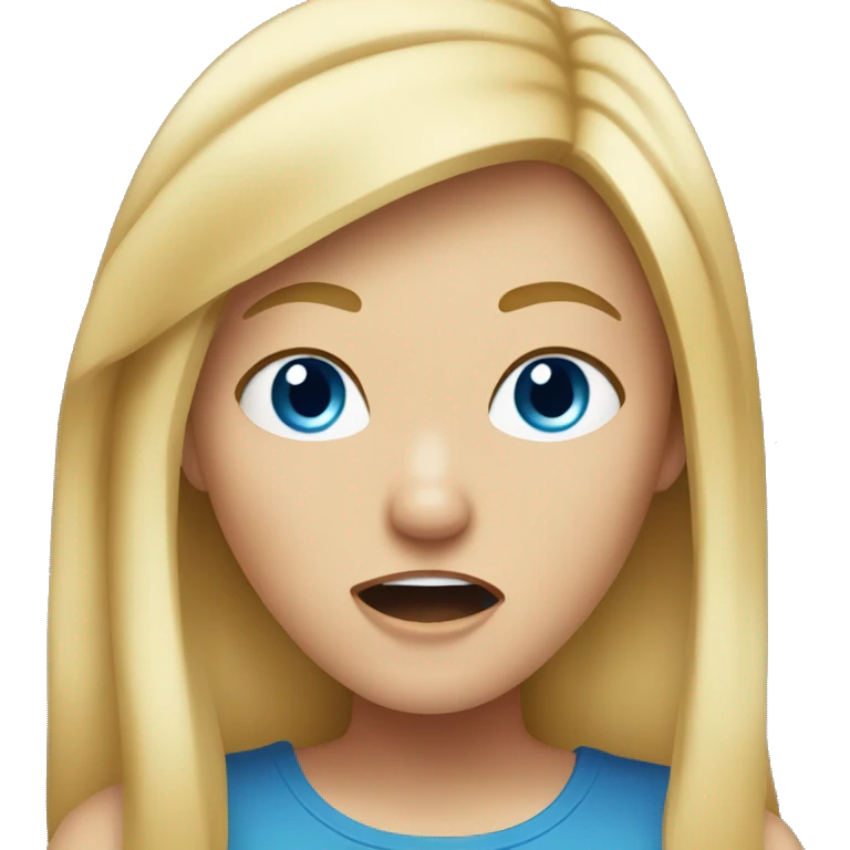 Girl yelling blue eyed blond hair emoji