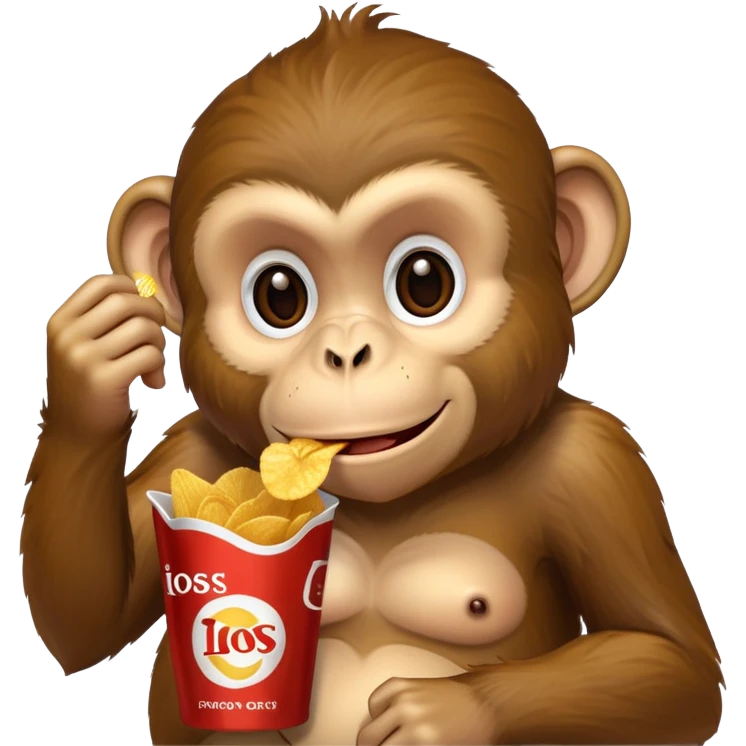 monkey eating chips and soda emoji