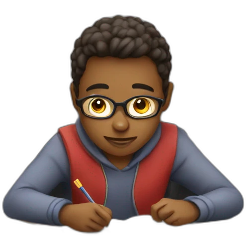 Human doing homework emoji