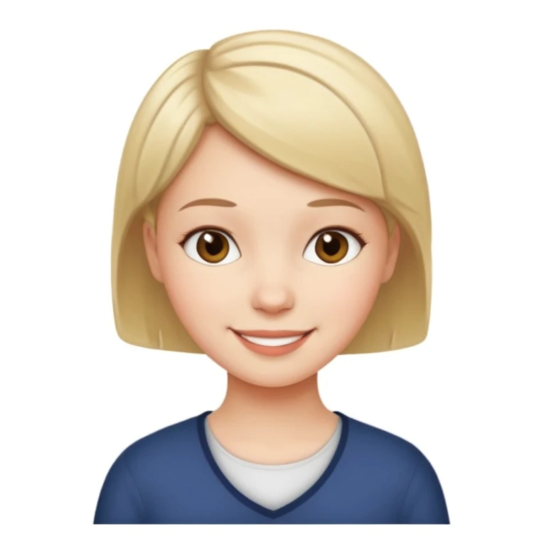 school white girl with short hair emoji