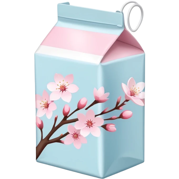 Cute Pastel pink and white Cherry Blossom Sakura Milk Carton emoji