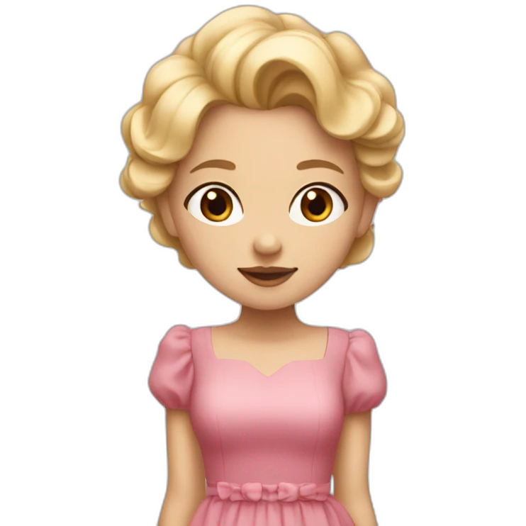 A blonde girl looks like a Jennie wearing a Rosie dress emoji