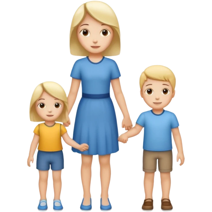 holding hands with kids emoji