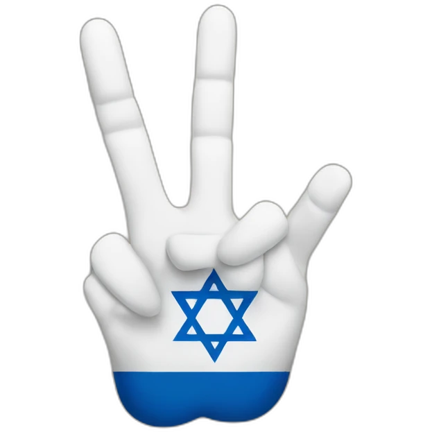 Israel flag and Hand peace sign emoji