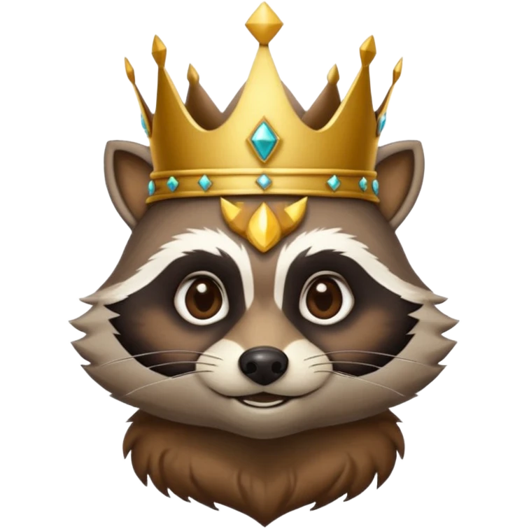 King Racoon with gold crown emoji