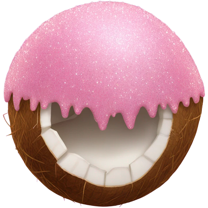 Full Pink coconut with glitter realistic  emoji