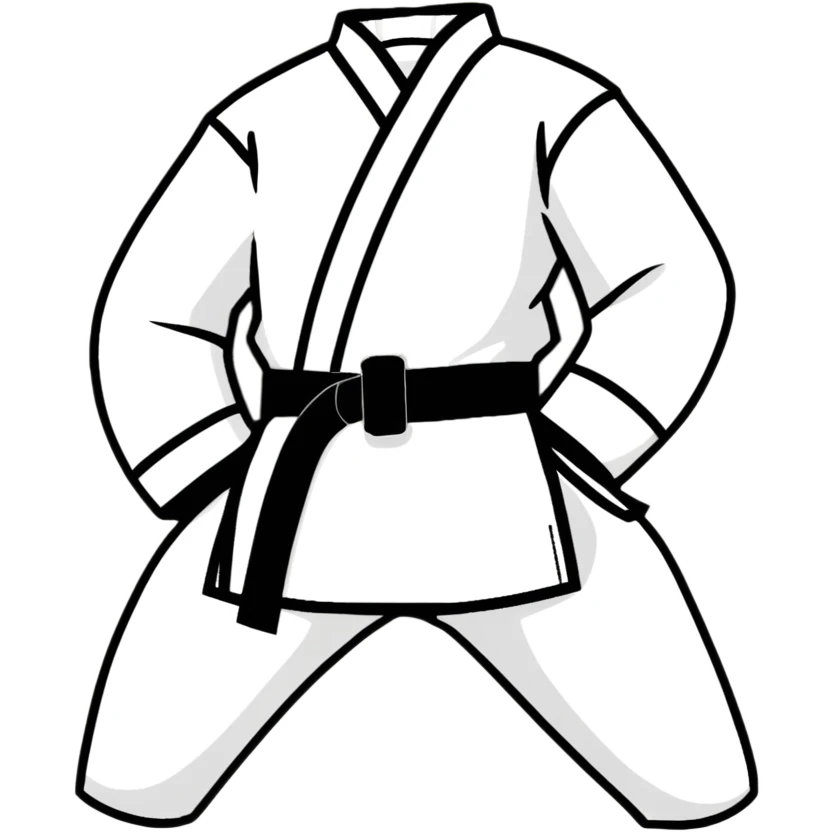 Folded martial arts uniform with belt emoji