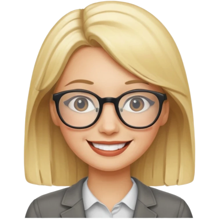 mulher loira com oculos emoji