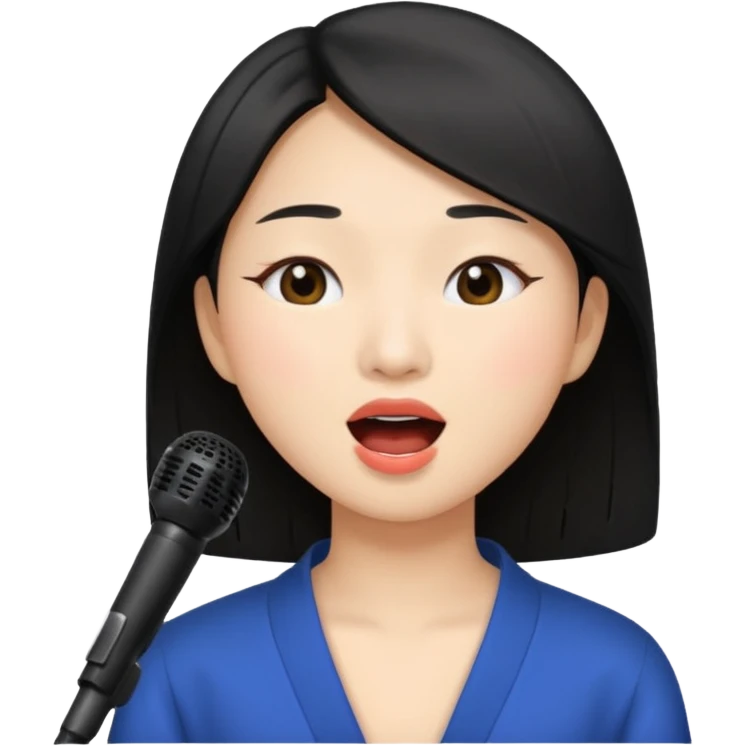 asian woman singing remove microphone emoji