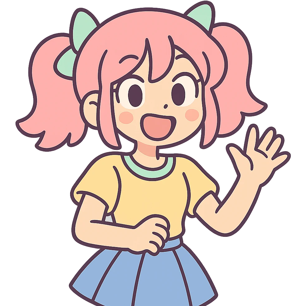 anime girl in pastel toon style emoji