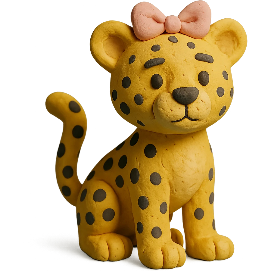 cheetah with a bow emoji