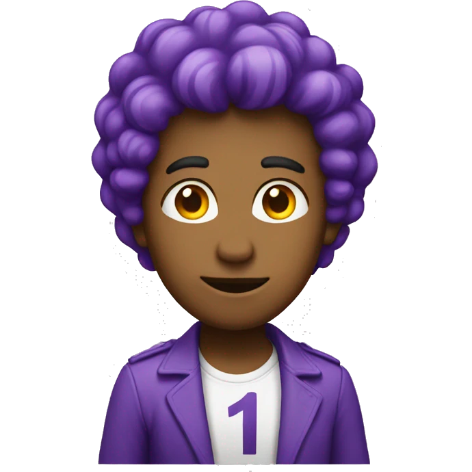 The number 1 as purple  emoji