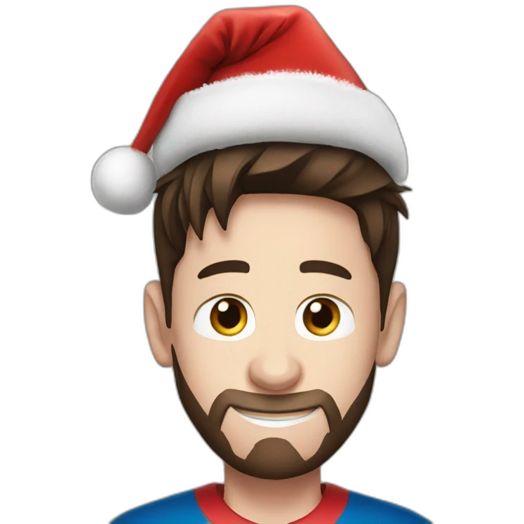Messi wearing a christmas hat emoji