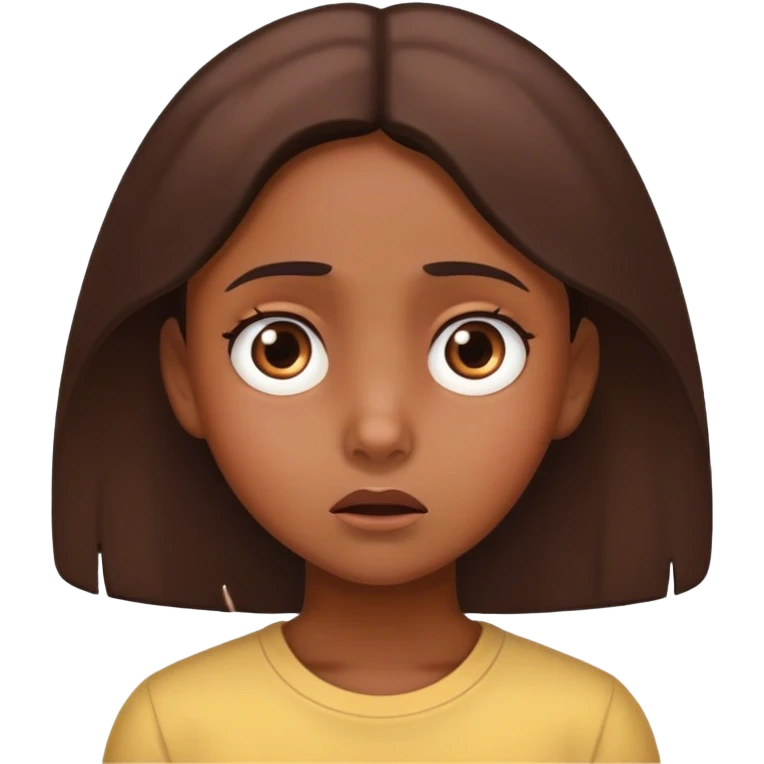 Girl hearing shooking news looks concerned  emoji