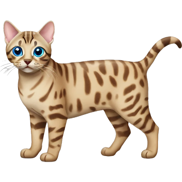 Seal Bengal cat with Blue eyes standing emoji