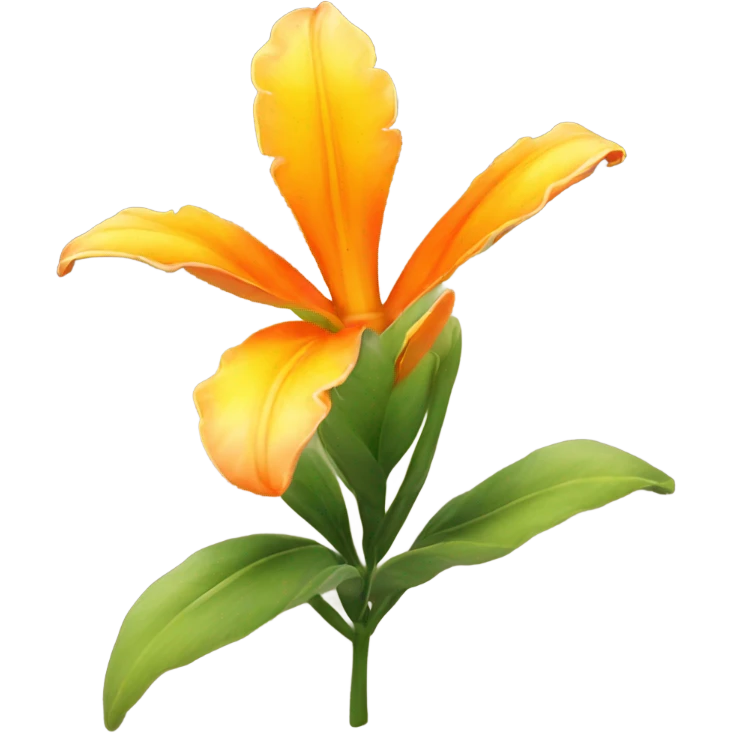 a very pretty yellow and orange tropical flower  emoji