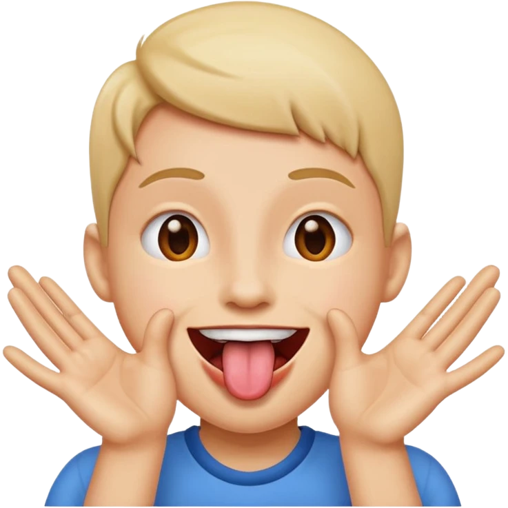 tongue out with hands opening up emoji