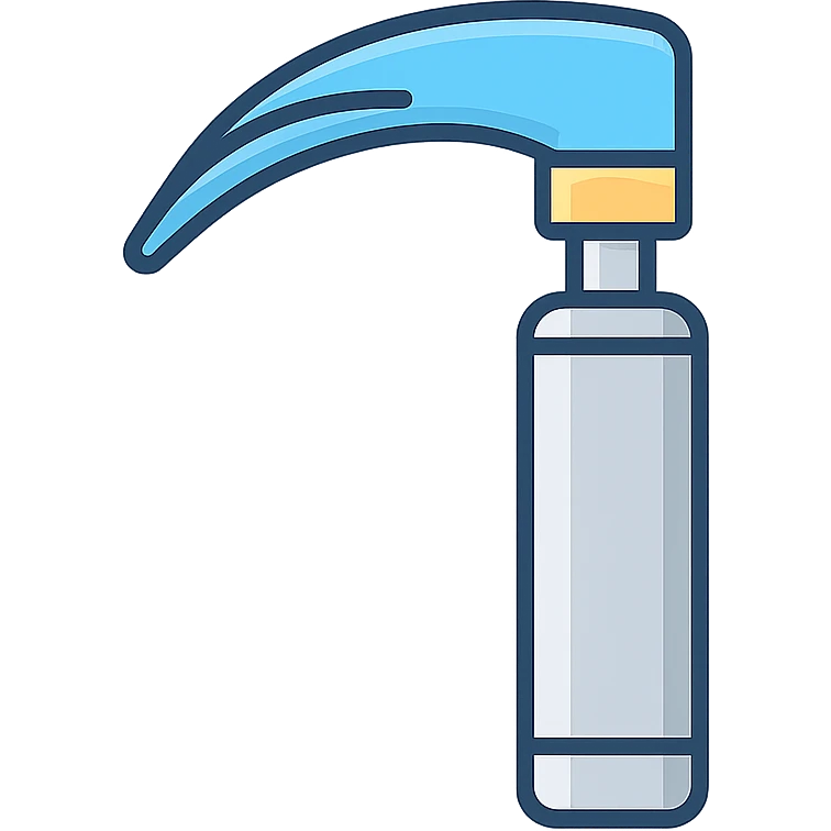 minimalist iOS app icon, professional medical style, sleek laryngoscope with metallic accents, gradient background clinical blue and white, clean, trustworthy, tech-inspired, subtle depth with soft shadows, iOS-flat-design, no text, single bold medical symbol centered emoji