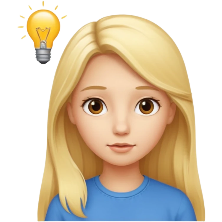 Intelligent girl with idea long blonde hair  emoji