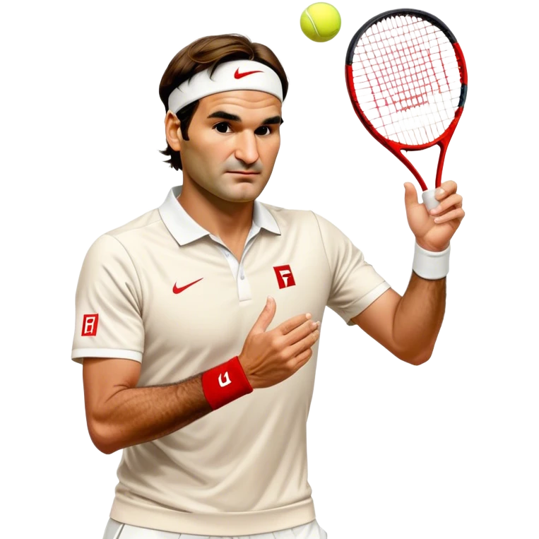 Roger Federer hitting a ball emoji
