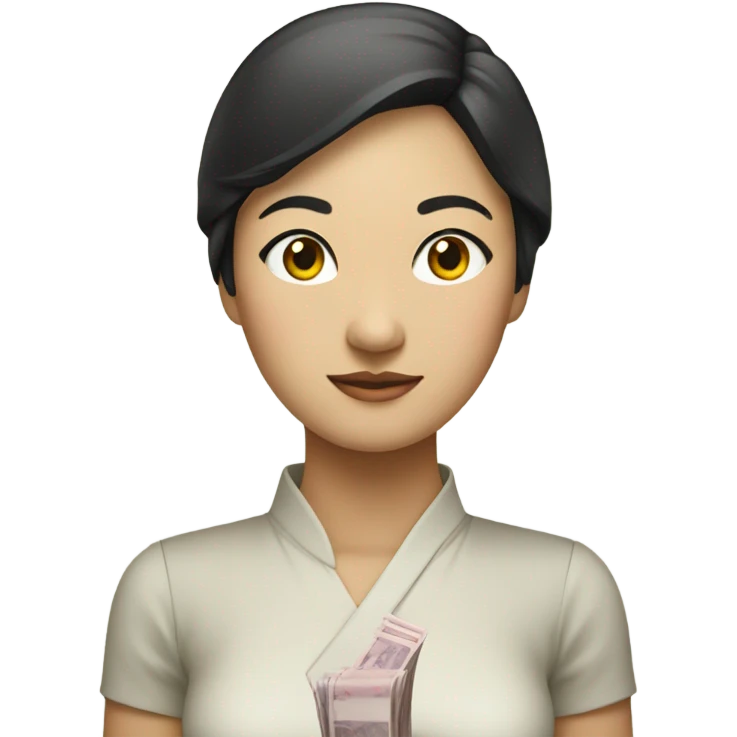 Chinese lady holding money emoji
