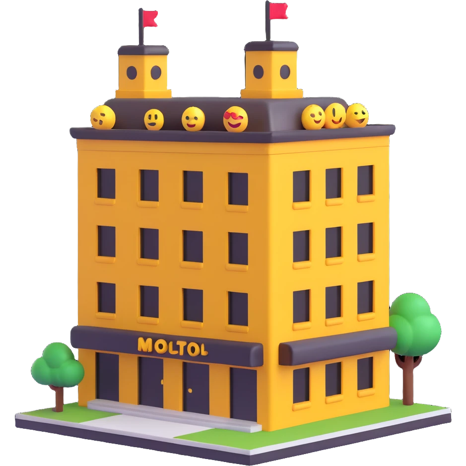hotel building 3D emoji style emoji