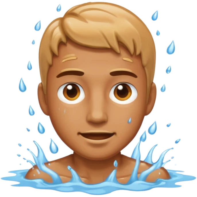 A man who falling down in river emoji
