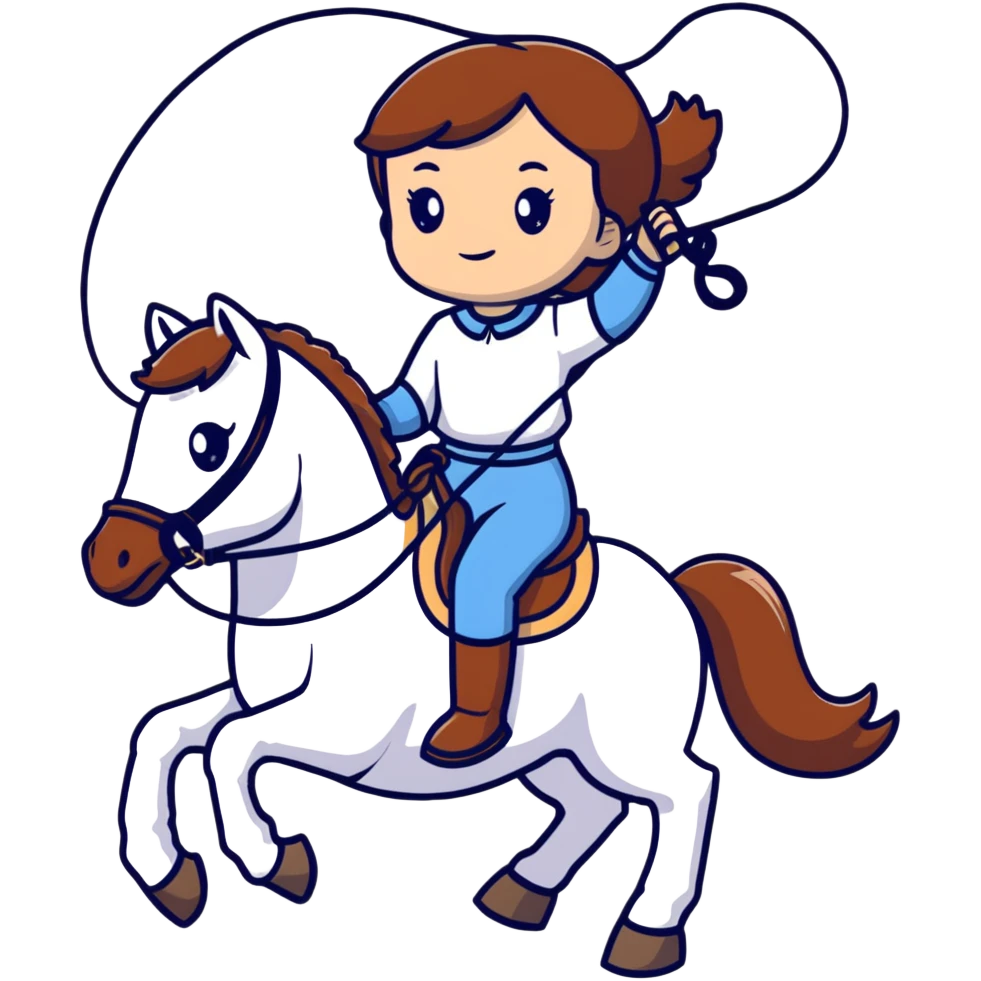 girl riding a horse holding a whip emoji