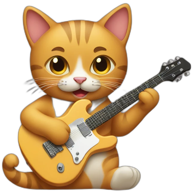 cat playing guitare emoji